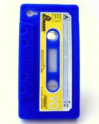 Coque iphone 4 rétro Cassette bleue