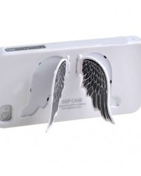 Coque iPhone 4 ailes d'ange 3D blanche