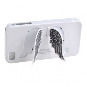 Coque iPhone 4 ailes d'ange 3D blanche