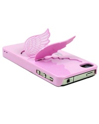 Coque iPhone 4 ailes d'ange 3D rose