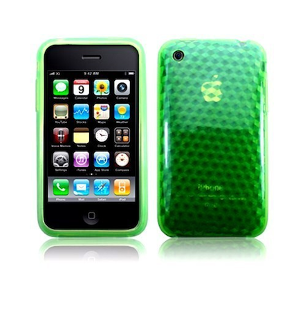 Coque iPhone 3G/3GS en gel silicone verte