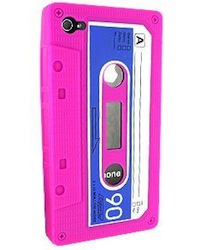 Coque iPhone 4 rétro Cassette rose