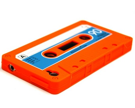 Coque iPhone 4 rétro Cassette orange