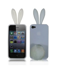 Coque iPhone 4/4S 3D LAPIN blanche