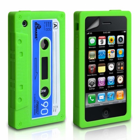 Coque iPHone 4 rétro Cassette verte