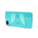 Coque iPhone 4 ailes d'ange 3D turquoise