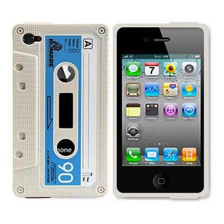 Coque iPhone 4 rétro Cassette blanche