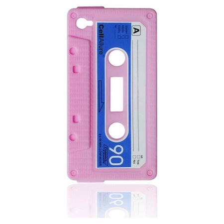 Coque iPhone 4 rétro Cassette rose pale