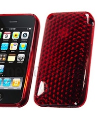 Coque iPhone 3G/3GS en gel silicone rouge